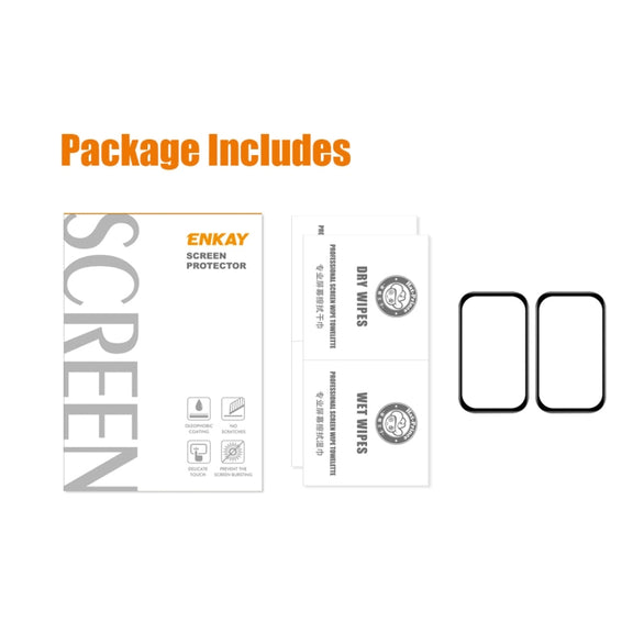 2 PCS For Redmi Smart Band 2 ENKAY Hat-Prince 3D Full Coverage Soft PC Edge + PMMA HD Screen Protector Film