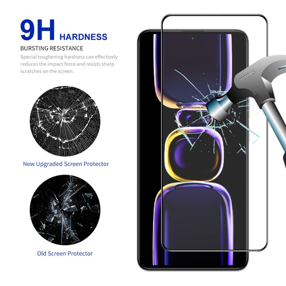 For Xiaomi Redmi K60E 10pcs ENKAY Hat-Prince Full Glue 0.26mm 9H 2.5D Tempered Glass Full Film