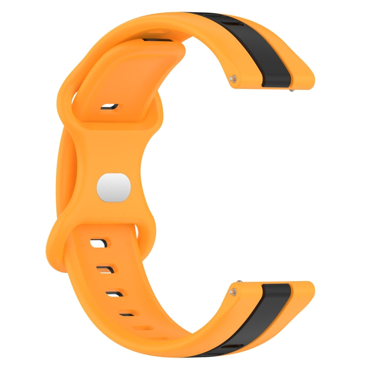 For Samsung Galaxy Watch5 40mm 20mm Butterfly Buckle Two-Color Silicone Watch Band(Black+Yellow) - free shipping - PMC TechLife - Order now!