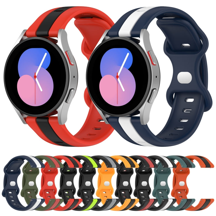 For Samsung Galaxy Watch5 40mm 20mm Butterfly Buckle Two-Color Silicone Watch Band(Black+Yellow) - free shipping - PMC TechLife - Order now!