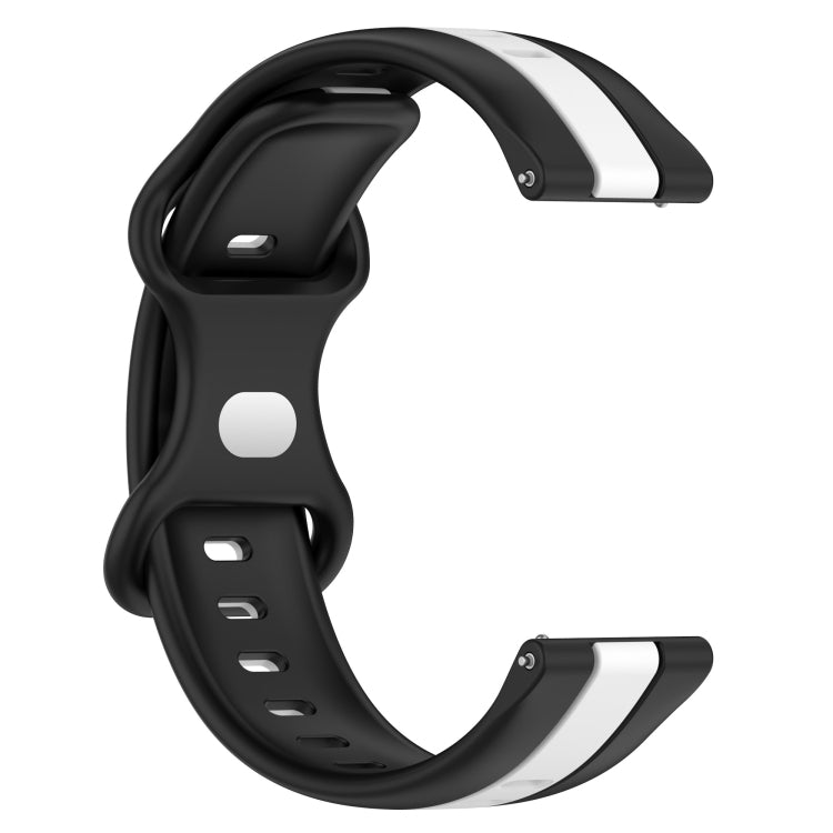 For Samsung Galaxy Watch5 Pro 45mm 20mm Butterfly Buckle Two-Color Silicone Watch Band(Black+White) - free shipping - PMC TechLife - Order now!