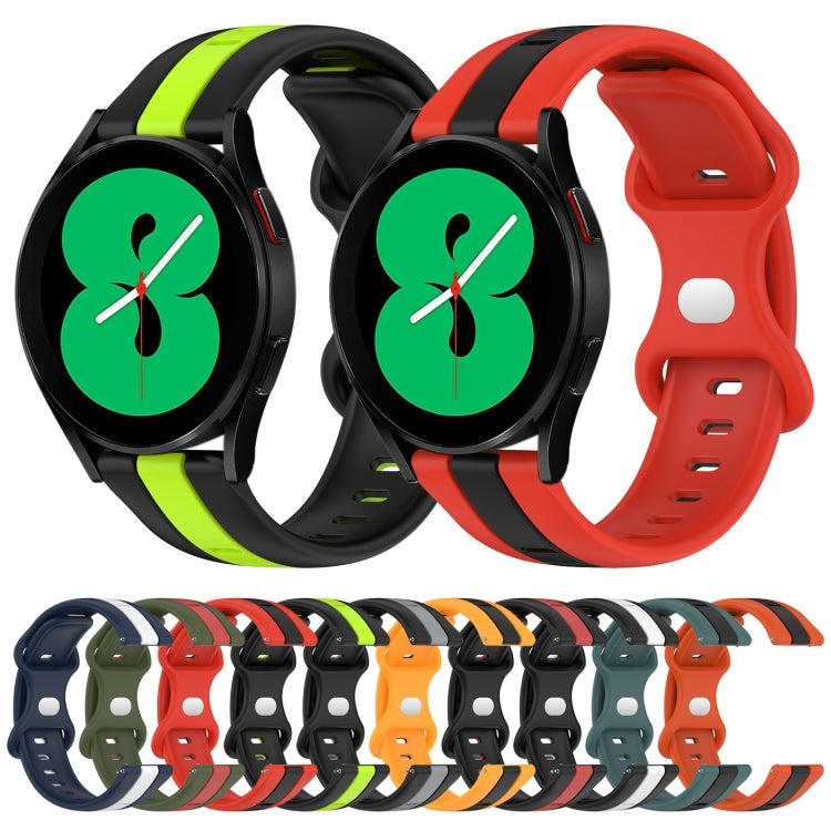 For Samsung Galaxy Watch4 44mm 20mm Butterfly Buckle Two-Color Silicone Watch Band(Black+Red) - free shipping - PMC TechLife - Order now!