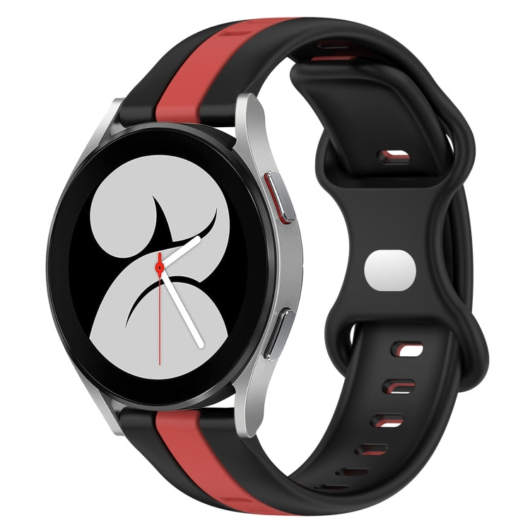 For Samsung Galaxy Watch4 40mm 20mm Butterfly Buckle Two-Color Silicone Watch Band(Black+Red) - free shipping - PMC TechLife - Order now!