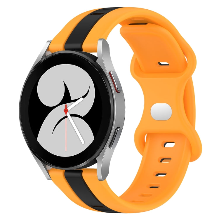 For Samsung Galaxy Watch4 40mm 20mm Butterfly Buckle Two-Color Silicone Watch Band(Black+Yellow) - free shipping - PMC TechLife - Order now!