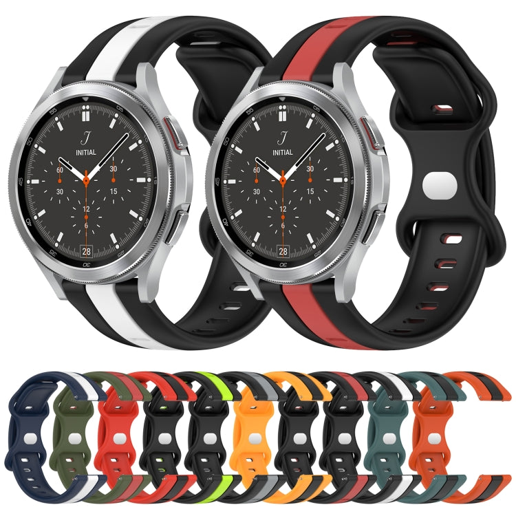 For Samsung  Galaxy Watch 4 Classic 46mm 20mm Butterfly Buckle Two-Color Silicone Watch Band(Black+Yellow) - free shipping - PMC TechLife - Order now!