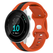 Compatible with Garmin Compatible witherunner 55 20mm Butterfly Buckle Two-Color Silicone Watch Band(Orange+Black)