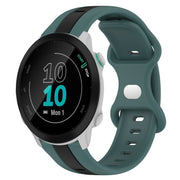 Compatible with Garmin Compatible witherunner 55 20mm Butterfly Buckle Two-Color Silicone Watch Band(Green+Black)