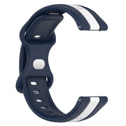 Compatible with Garmin Compatible witherunner 55 20mm Butterfly Buckle Two-Color Silicone Watch Band(White+Blue)