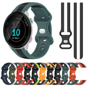 Compatible with Garmin Compatible witherunner 55 20mm Butterfly Buckle Two-Color Silicone Watch Band(White+Blue)
