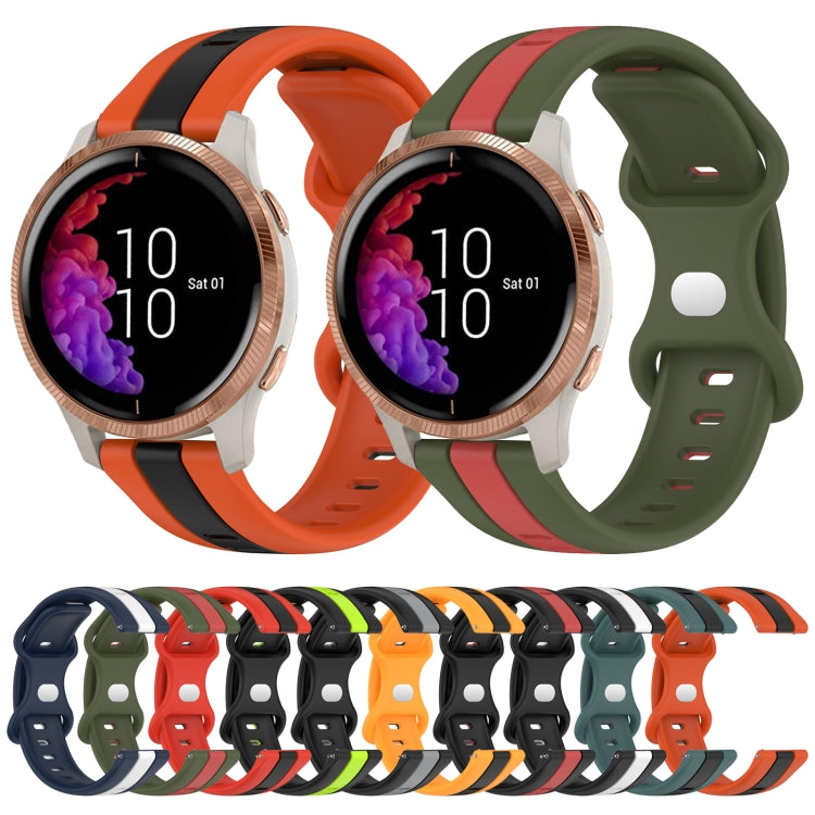 Compatible with Garmin Venu 20mm Butterfly Buckle Two-Color Silicone Watch Band(Black+Yellow) - free shipping - PMC TechLife - Order now!