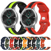 Compatible with Garminmove Luxe 20mm Butterfly Buckle Two-Color Silicone Watch Band(Black+Grey)