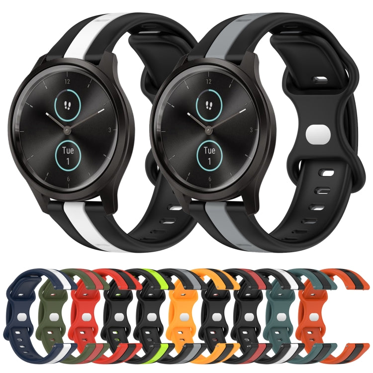 Compatible with Garmin Garminmove Style 20mm Butterfly Buckle Two-Color Silicone Watch Band(Black+Green) - free shipping - PMC TechLife - Order now!