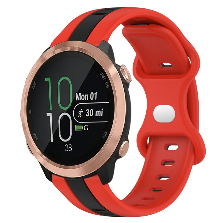 Compatible with Garmin Compatible witherunner 645 Music 20mm Butterfly Buckle Two-Color Silicone Watch Band(Red+Black) - free shipping - PMC TechLife - Order now!