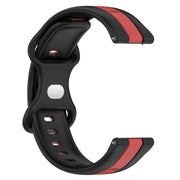 Compatible with Garmin Compatible witherunner Sq2 20mm Butterfly Buckle Two-Color Silicone Watch Band(Black+Red)