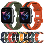 For Amazfit GTS 3 20mm Butterfly Buckle Two-Color Silicone Watch Band(Red+Black)