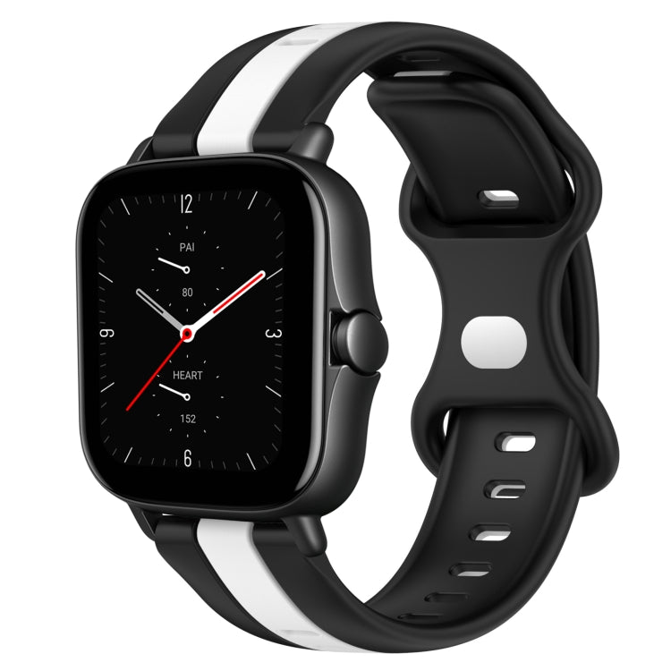 For Amazfit GTS 2E 20mm Butterfly Buckle Two-Color Silicone Watch Band(Black+White) - free shipping - PMC TechLife - Order now!