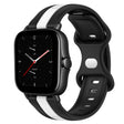 For Amazfit GTS 2E 20mm Butterfly Buckle Two-Color Silicone Watch Band(Black+White)
