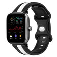 For Amazfit GTS 2 Mini 20mm Butterfly Buckle Two-Color Silicone Watch Band(Black+White)