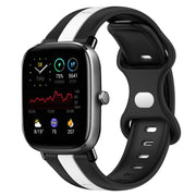 For Amazfit GTS 2 Mini 20mm Butterfly Buckle Two-Color Silicone Watch Band(Black+White)