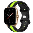 For Amazfit GTS 2 20mm Butterfly Buckle Two-Color Silicone Watch Band(Black+Green)