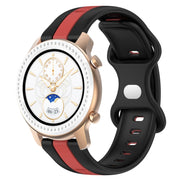 For Amazfit GTR 42mm 20mm Butterfly Buckle Two-Color Silicone Watch Band(Black+Red)