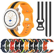 For Amazfit GTR 42mm 20mm Butterfly Buckle Two-Color Silicone Watch Band(Black+White)