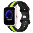 For Amazfit Pop Pro 20mm Butterfly Buckle Two-Color Silicone Watch Band(Black+Green)
