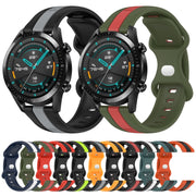 For Huawei Watch GT2 42mm 20mm Butterfly Buckle Two-Color Silicone Watch Band(Orange+Black)