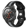 For Huawei Watch 2 20mm Butterfly Buckle Two-Color Silicone Watch Band(Black+Grey)