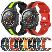 For Huawei Watch 2 20mm Butterfly Buckle Two-Color Silicone Watch Band(Orange+Black)