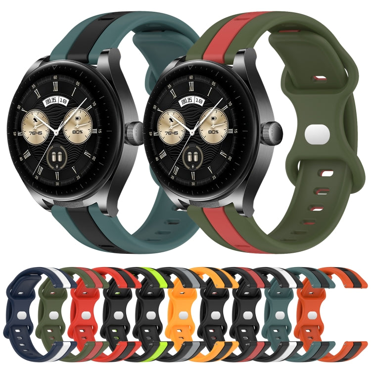 For Huawei Watch Buds 20mm Butterfly Buckle Two-Color Silicone Watch Band(Red+Black) - free shipping - PMC TechLife - Order now!