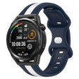 For Huawei Watch GT Runner 20mm Butterfly Buckle Two-Color Silicone Watch Band(White+Blue)