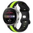 For Huawei Watch 3 Pro 20mm Butterfly Buckle Two-Color Silicone Watch Band(Black+Green)