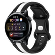 For Huawei Watch 3 20mm Butterfly Buckle Two-Color Silicone Watch Band(Black+White)