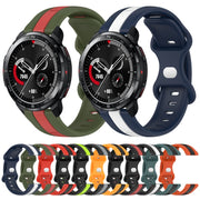 For Honor Watch GS Pro 20mm Butterfly Buckle Two-Color Silicone Watch Band(Orange+Black)