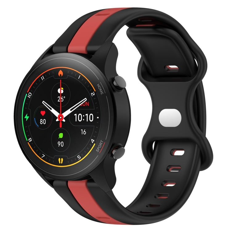 For Xiaomi MI Watch S1 Pro 22mm Butterfly Buckle Two-Color Silicone Watch Band(Black+Red) - free shipping - PMC TechLife - Order now!
