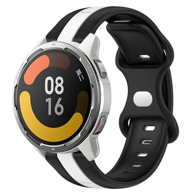 For Xiaomi MI Watch Color 2 22mm Butterfly Buckle Two-Color Silicone Watch Band(Black+White) - free shipping - PMC TechLife - Order now!