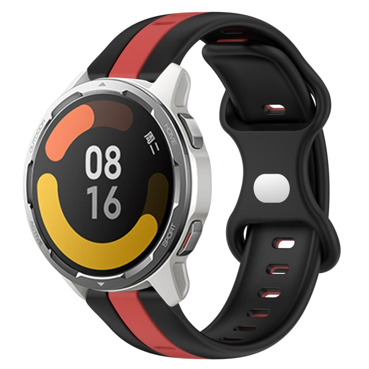 For Xiaomi MI Watch Color 2 22mm Butterfly Buckle Two-Color Silicone Watch Band(Black+Red) - free shipping - PMC TechLife - Order now!