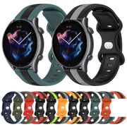 For Amazfit GTR 3 Pro 22mm Butterfly Buckle Two-Color Silicone Watch Band(Black+Red)