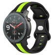 For Amazfit GTR 47mm 22mm Butterfly Buckle Two-Color Silicone Watch Band(Black+Green)