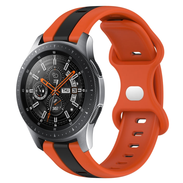 For Samsung Galaxy Watch 46mm 22mm Butterfly Buckle Two-Color Silicone Watch Band(Orange+Black) - free shipping - PMC TechLife - Order now!