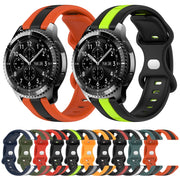 For Samsung Gear S3 Frontier 22mm Butterfly Buckle Two-Color Silicone Watch Band(Black+Grey)