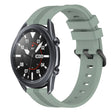 For Samsung Galaxy Watch3 45mm 22mm Concave Striped Slicone Watch Band(Grayish Green)