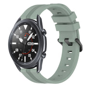For Samsung Galaxy Watch3 45mm 22mm Concave Striped Slicone Watch Band(Grayish Green)