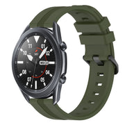 For Samsung Galaxy Watch3 45mm 22mm Concave Striped Slicone Watch Band(Army Green)