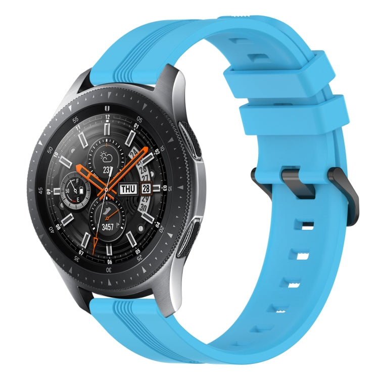 For Samsung Galaxy Watch 46mm 22mm Concave Striped Slicone Watch Band(Sky Blue) - free shipping - PMC TechLife - Order now!