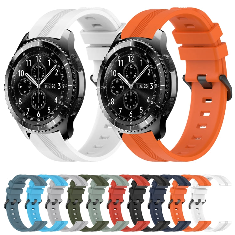 For Samsung Gear S3 Frontier 22mm Concave Striped Slicone Watch Band(Sky Blue) - free shipping - PMC TechLife - Order now!