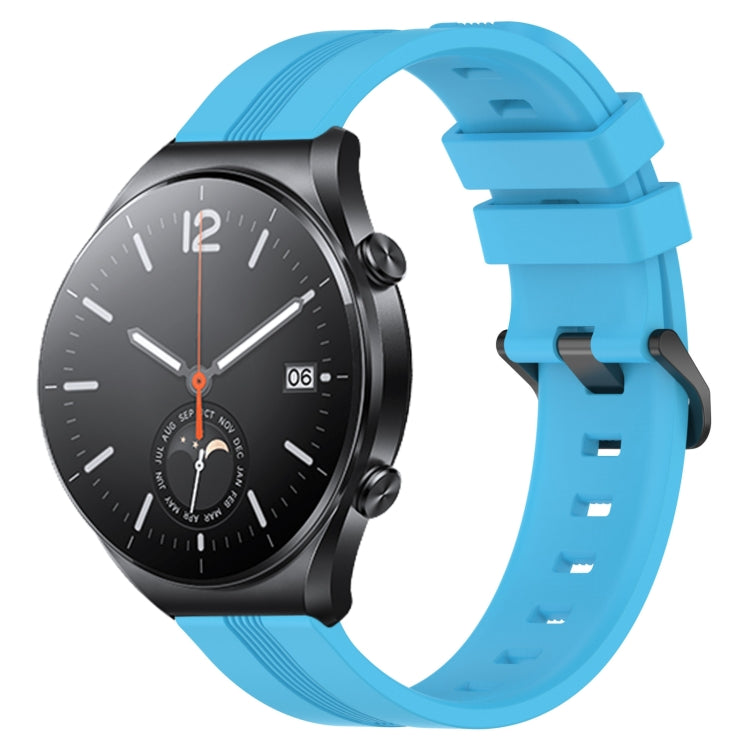 For Xiaomi MI Watch S1 22mm Concave Striped Slicone Watch Band(Sky Blue) - free shipping - PMC TechLife - Order now!