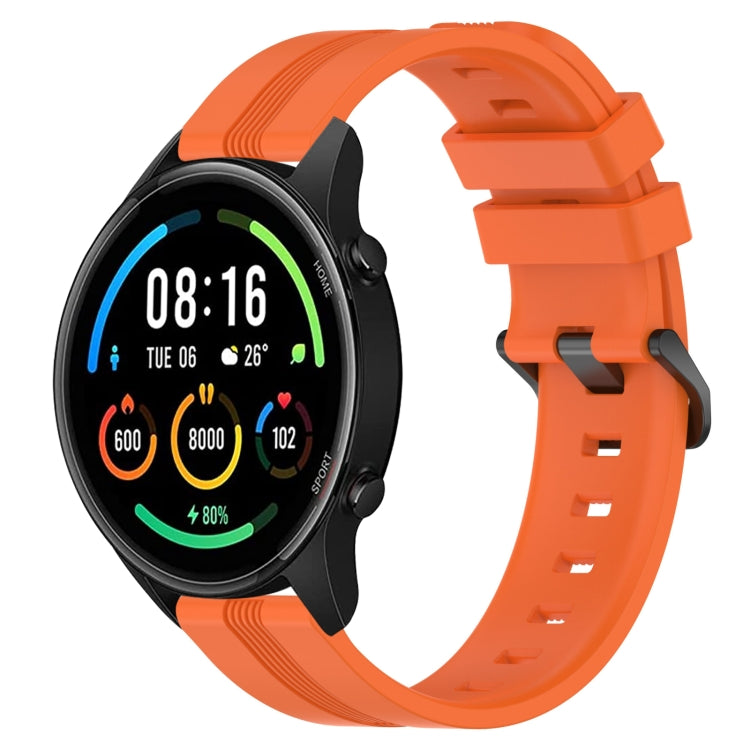 For Xiaomi MI Watch Color 22mm Concave Striped Slicone Watch Band(Orange) - free shipping - PMC TechLife - Order now!