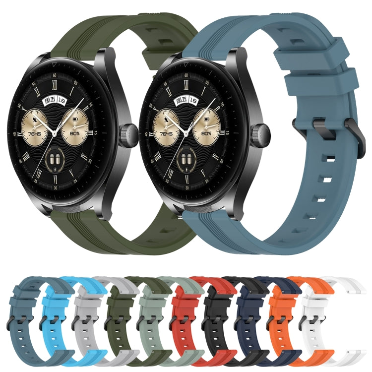 For Huawei Watch Buds 22mm Concave Striped Slicone Watch Band(Army Green) - free shipping - PMC TechLife - Order now!